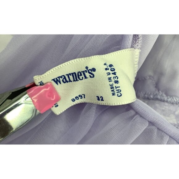 Vintage 90s Y2K Slip Dress Lingerie Satin Lace Purple Warners Intimates Medium M - Picture 8 of 8